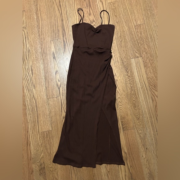 Reformation Formosa Knit Dark Brown Dress - Picture 5 of 11